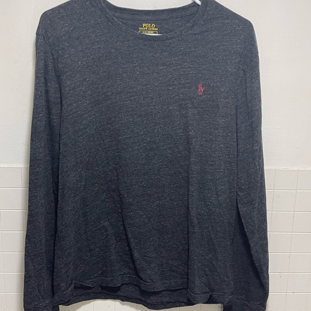 Polo by Ralph Lauren Men's Charcoal Long Sleeve Tee